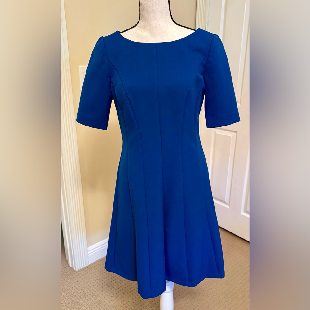 NWOT Ann Taylor Royal Blue Midi Fit-and-Flare Dress Sz 8P